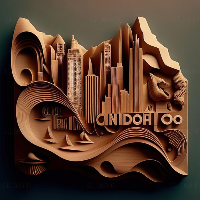3D модель Чикаго Іллінойс (STL)